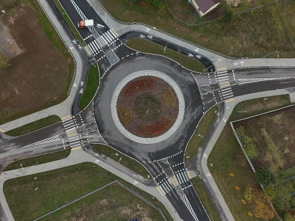 Widok z lotu ptaka na rondo