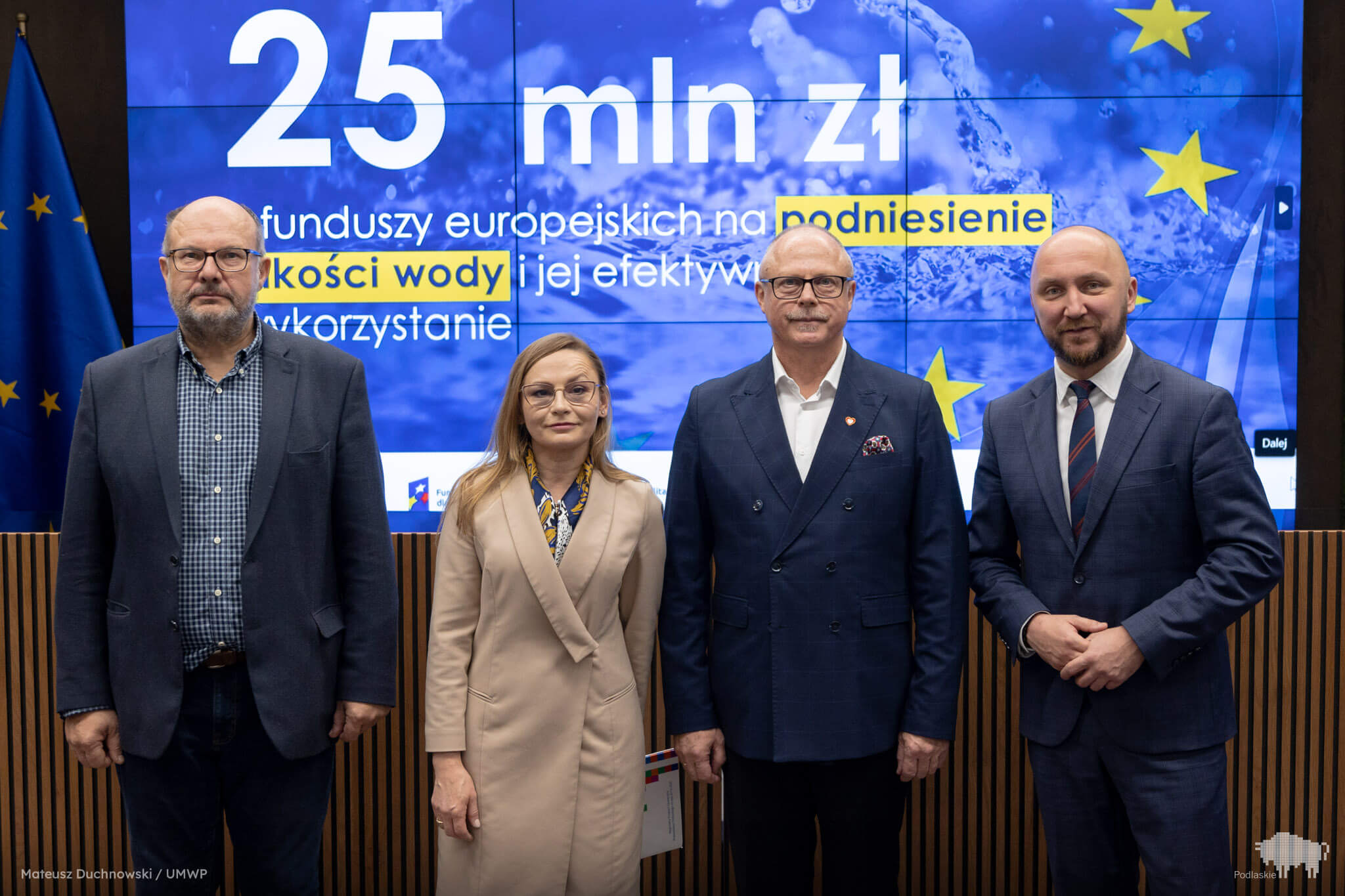 Uczestnicy konferencji prasowej dotyczącej naboru wniosków