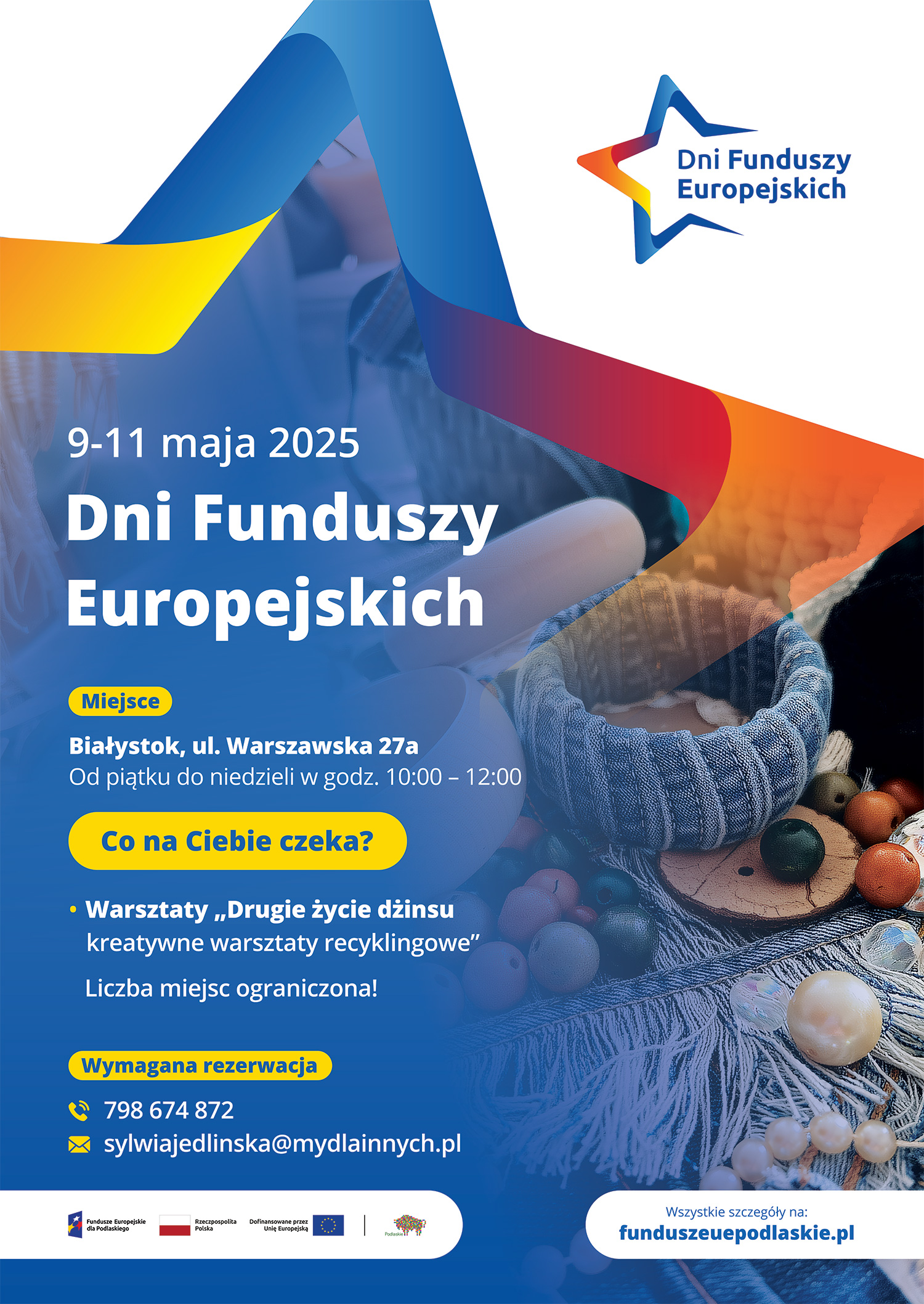 Plakat informujący o Dniach Funduszy Europejskich ze Stowarzyszeniem My dla Innych