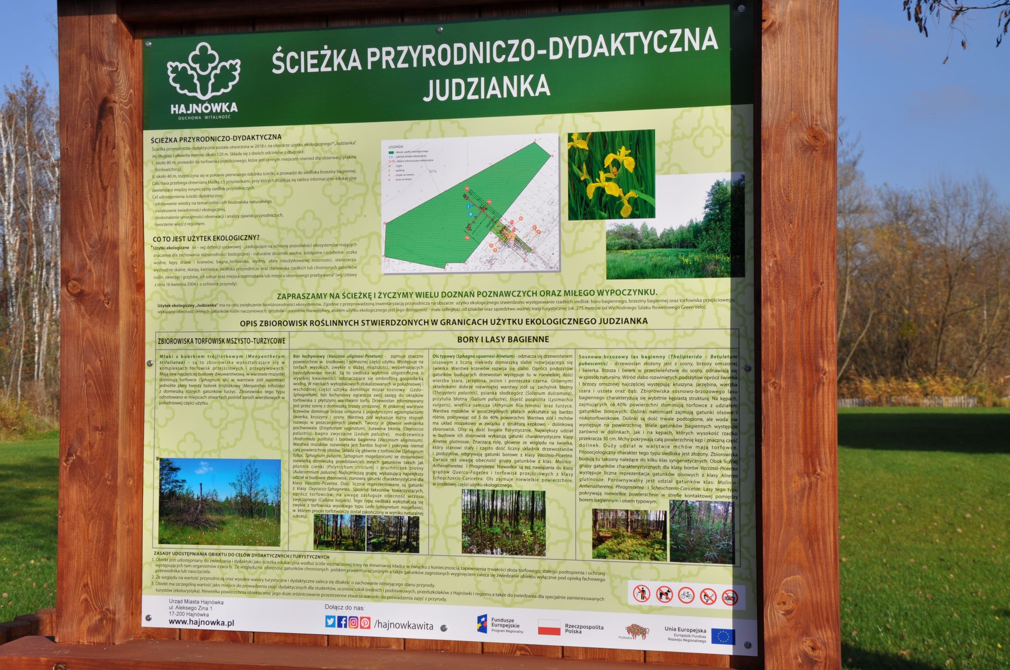 Tablica edukacyjna dotycząca ścieżki przyrodniczej